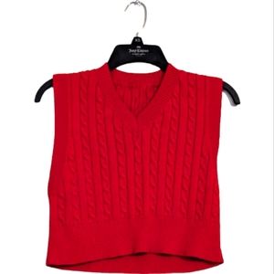 Lailezou Women's V-Neck Knit Sweater Vest Solid Color Argyle Plaid Preppy Style